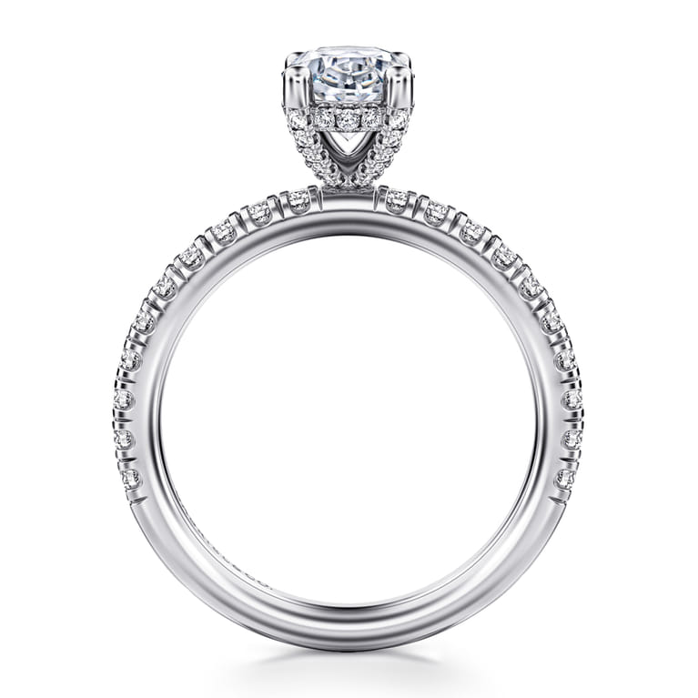 Ulani - 14K White Gold Oval Diamond Engagement Ring - 0.52 ct - Shot 2