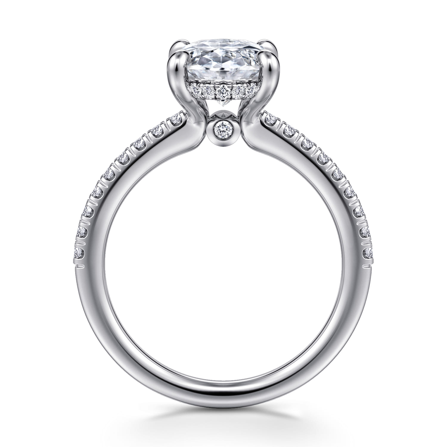 Broderick - 14K White Gold Oval Diamond Engagement Ring - 0.33 ct - Shot 2