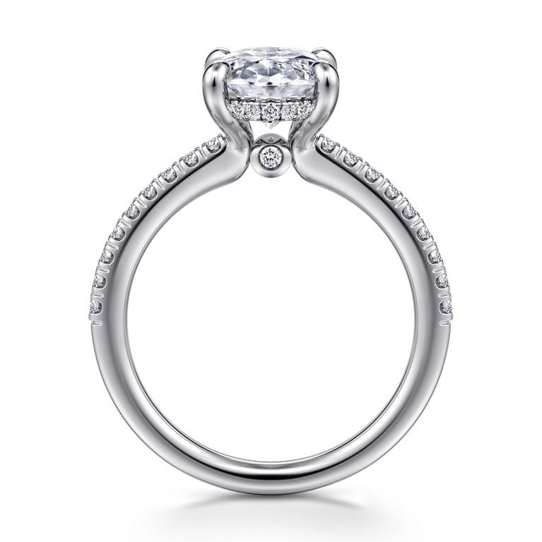 Broderick - 14K White Gold Oval Diamond Engagement Ring - 0.33 ct - Shot 2