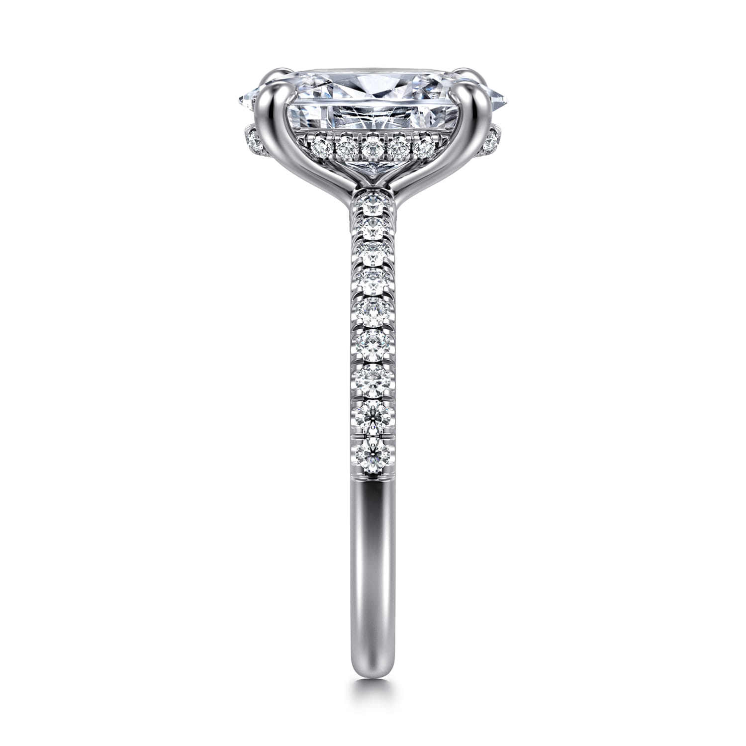 Broderick - 14K White Gold Oval Diamond Engagement Ring - 0.33 ct - Shot 4