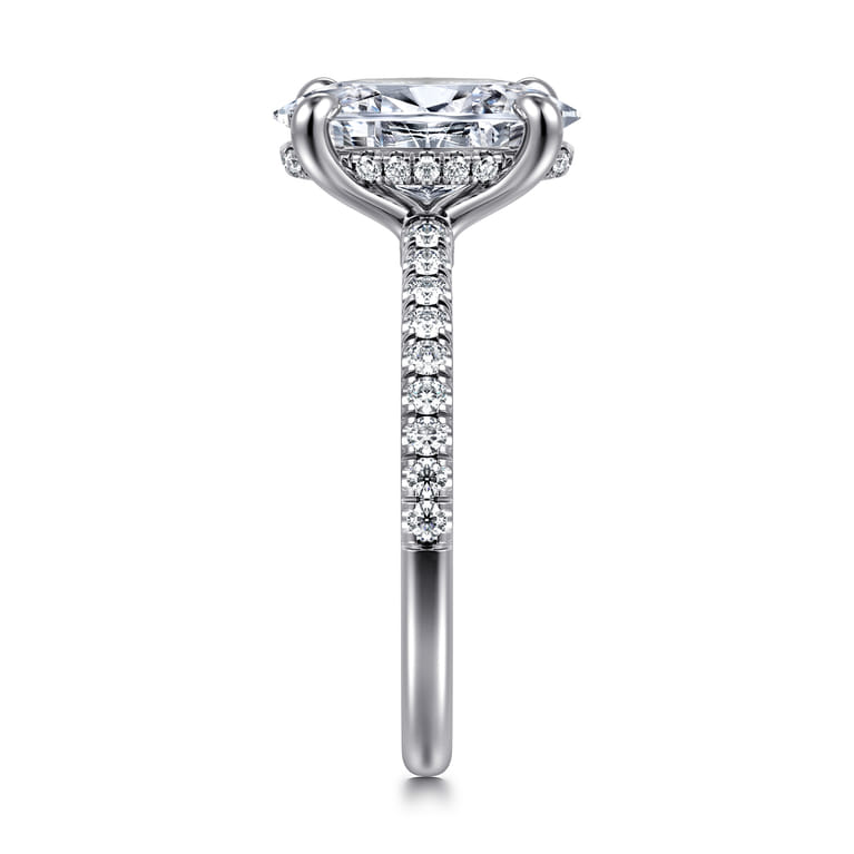 Broderick - 14K White Gold Oval Diamond Engagement Ring - 0.33 ct - Shot 4
