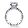 14K White Gold Oval Diamond Engagement Ring - 0.3 ct