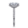 14K White Gold Oval Diamond Engagement Ring - 0.3 ct