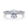 Broderick - 14K White Gold Oval Diamond Engagement Ring - 0.25 ct
