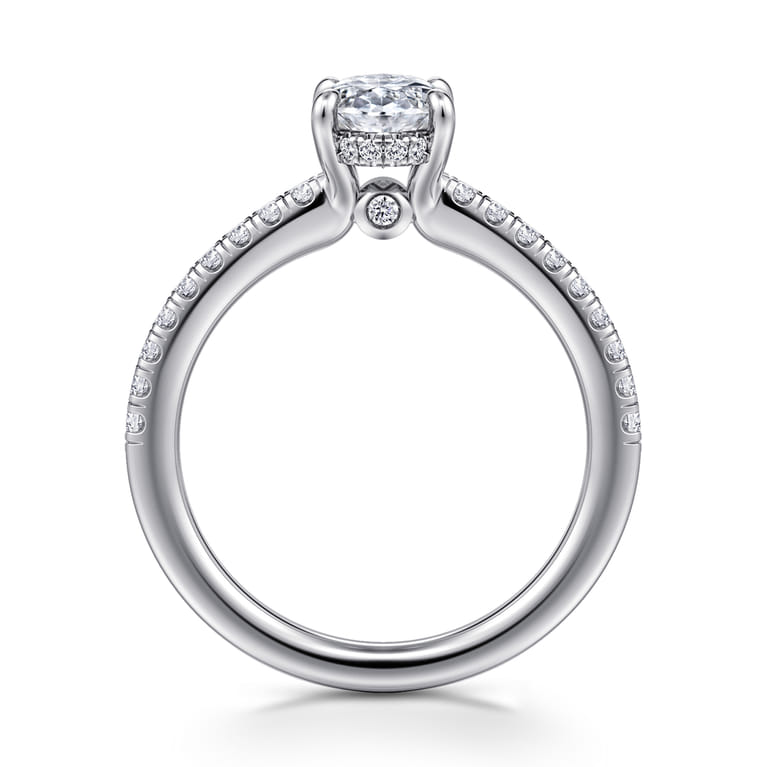 Broderick - 14K White Gold Oval Diamond Engagement Ring - 0.25 ct - Shot 2