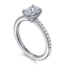 Broderick - 14K White Gold Oval Diamond Engagement Ring - 0.25 ct