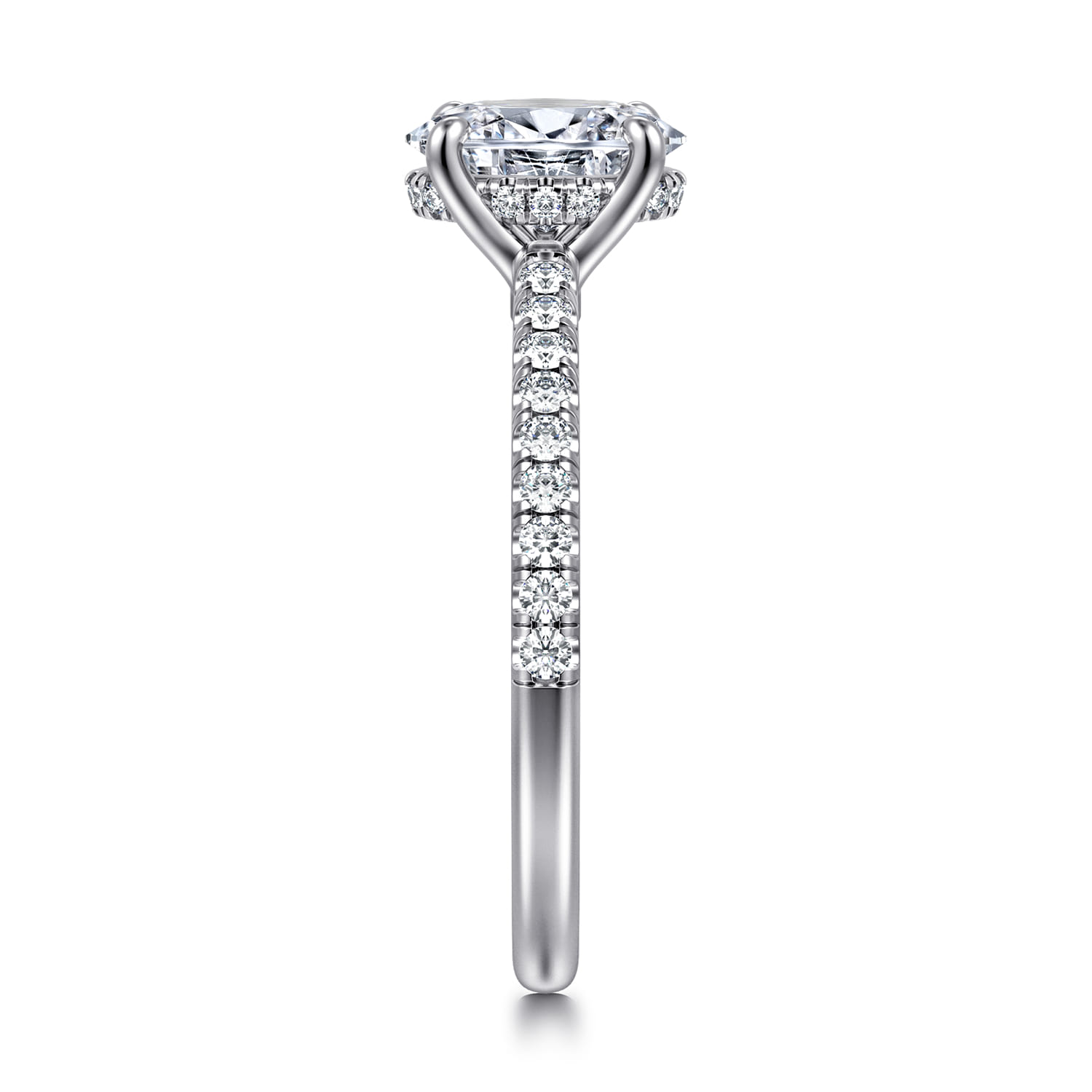 Broderick - 14K White Gold Oval Diamond Engagement Ring - 0.25 ct - Shot 4