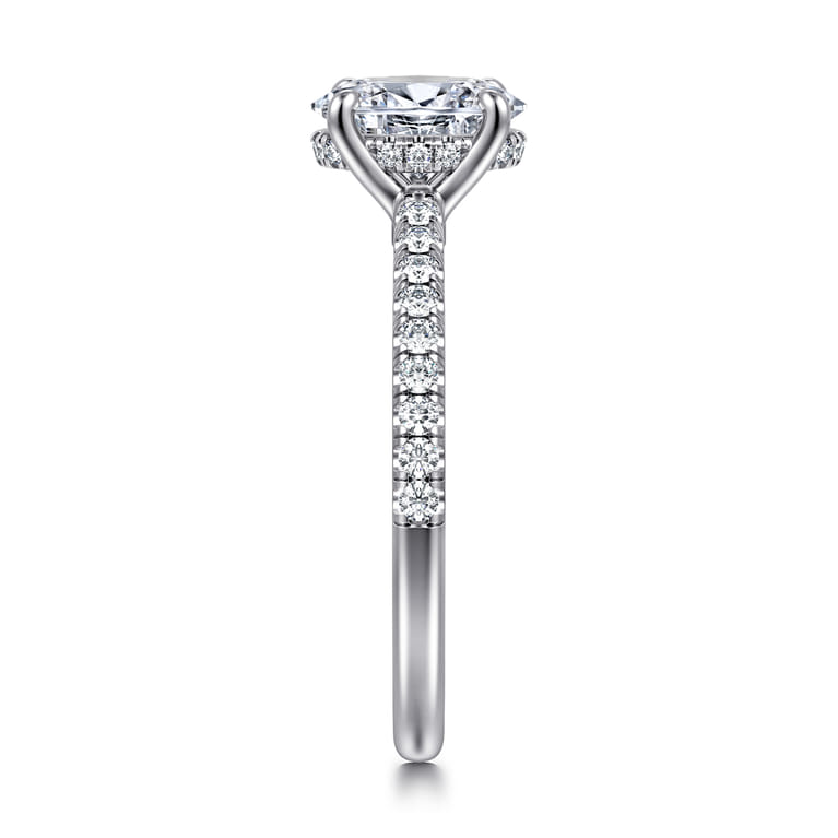 Broderick - 14K White Gold Oval Diamond Engagement Ring - 0.25 ct - Shot 4