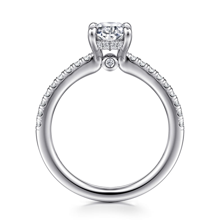 Broderick - 14K White Gold Oval Diamond Engagement Ring - 0.3 ct - Shot 2