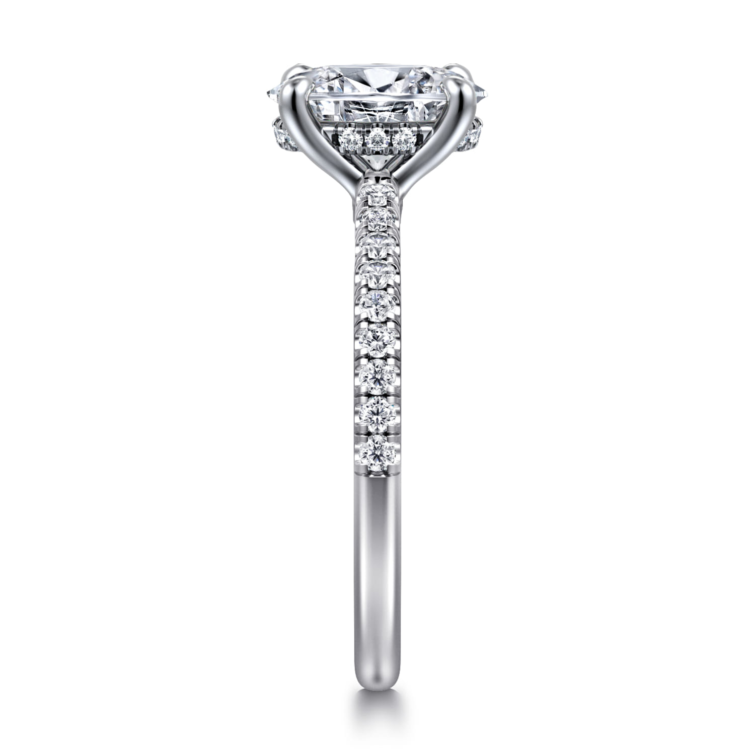 Broderick - 14K White Gold Oval Diamond Engagement Ring - 0.3 ct - Shot 4