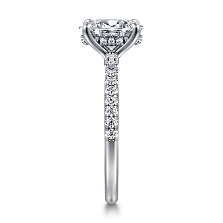 Broderick - 14K White Gold Oval Diamond Engagement Ring - 0.3 ct - Shot 4