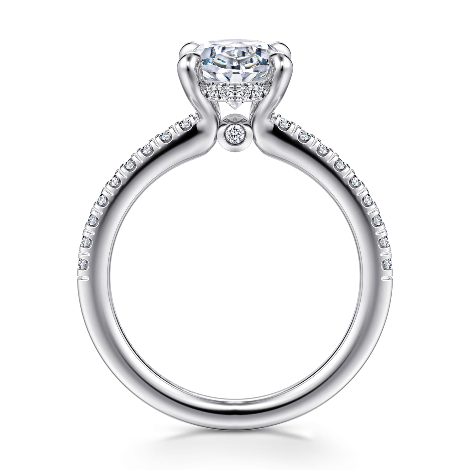 Broderick - 14K White Gold Oval Diamond Engagement Ring - 0.31 ct - Shot 2