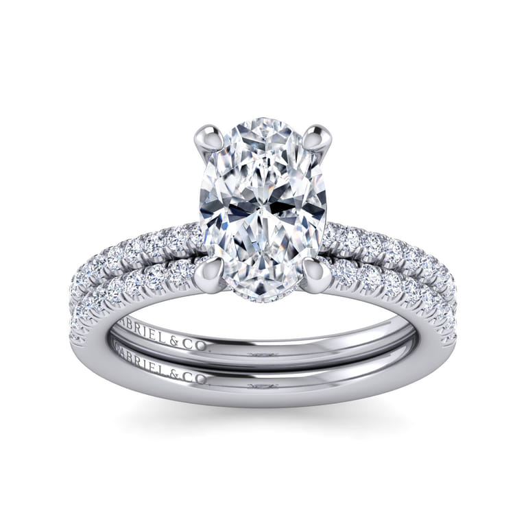 Broderick - 14K White Gold Oval Diamond Engagement Ring - 0.31 ct - Shot 4