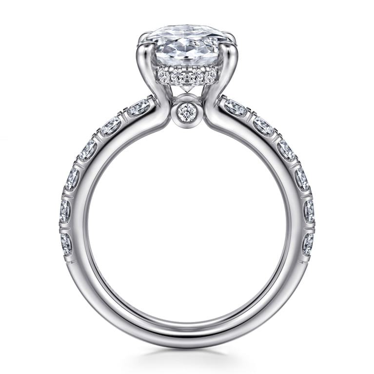 Broderick - 14K White Gold Oval Diamond Engagement Ring - 1.05 ct - Shot 2