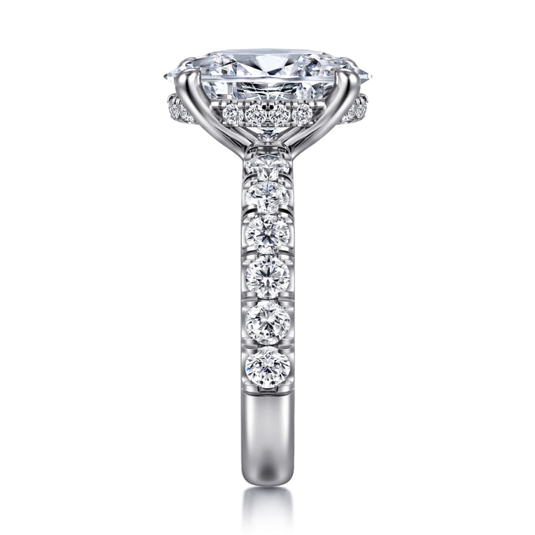 Broderick - 14K White Gold Oval Diamond Engagement Ring - 1.05 ct - Shot 4