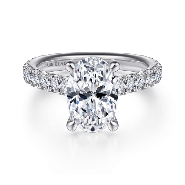 14K White Gold Diamond Engagement Ring - 1.05 ct - Shot 1