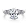 Charleston - 14K White Gold Oval Diamond Engagement Ring - 0.55 ct