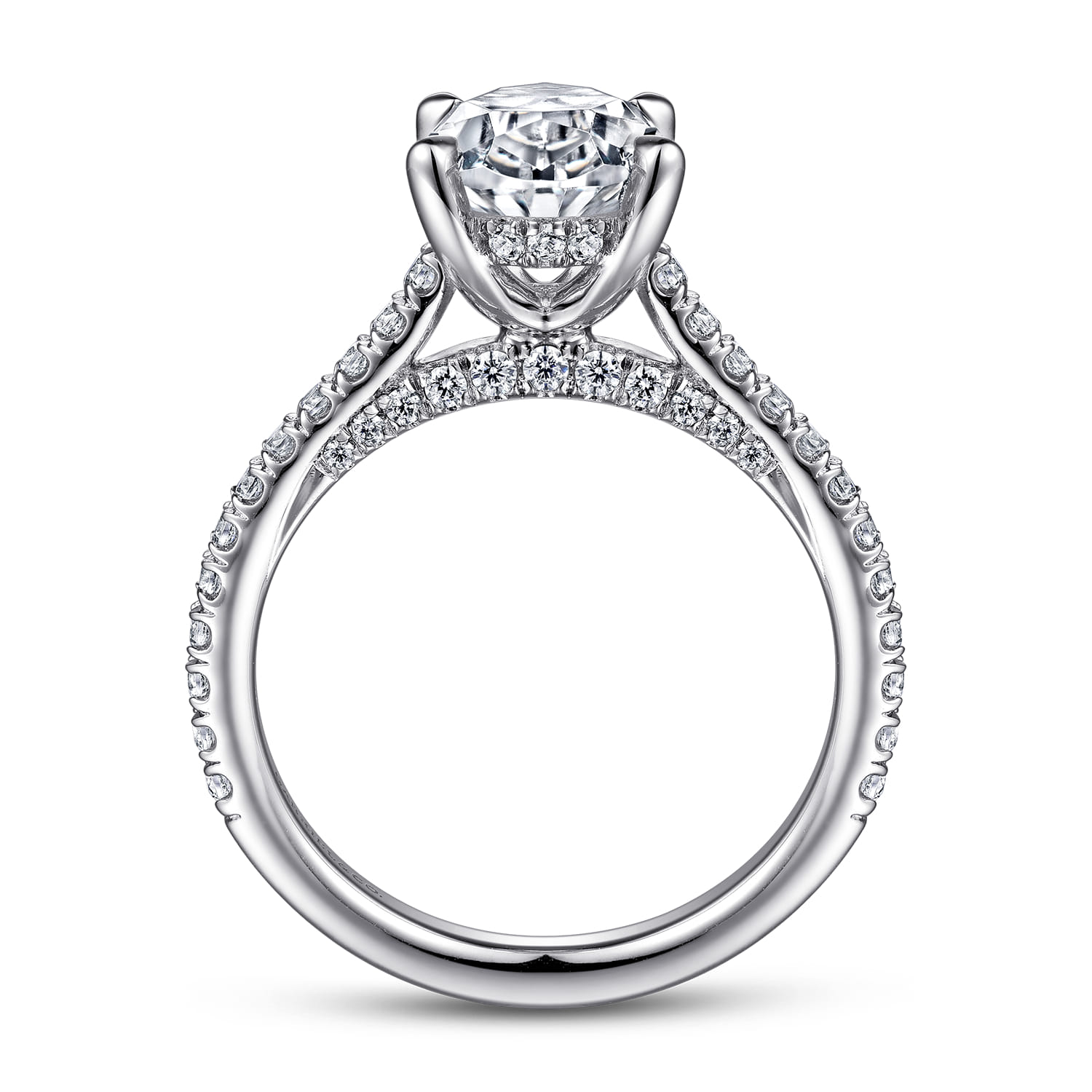Charleston - 14K White Gold Oval Diamond Engagement Ring - 0.55 ct - Shot 2