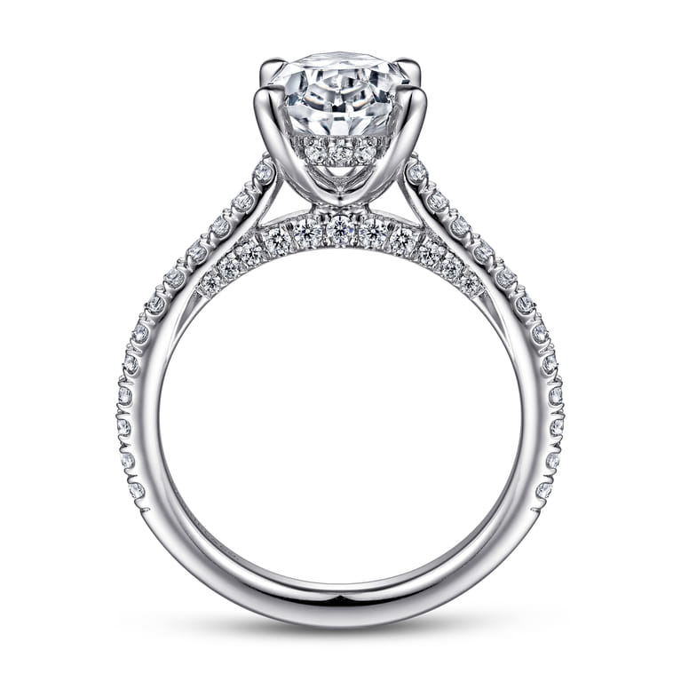 Charleston - 14K White Gold Oval Diamond Engagement Ring - 0.55 ct - Shot 2