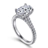 Charleston - 14K White Gold Oval Diamond Engagement Ring - 0.55 ct