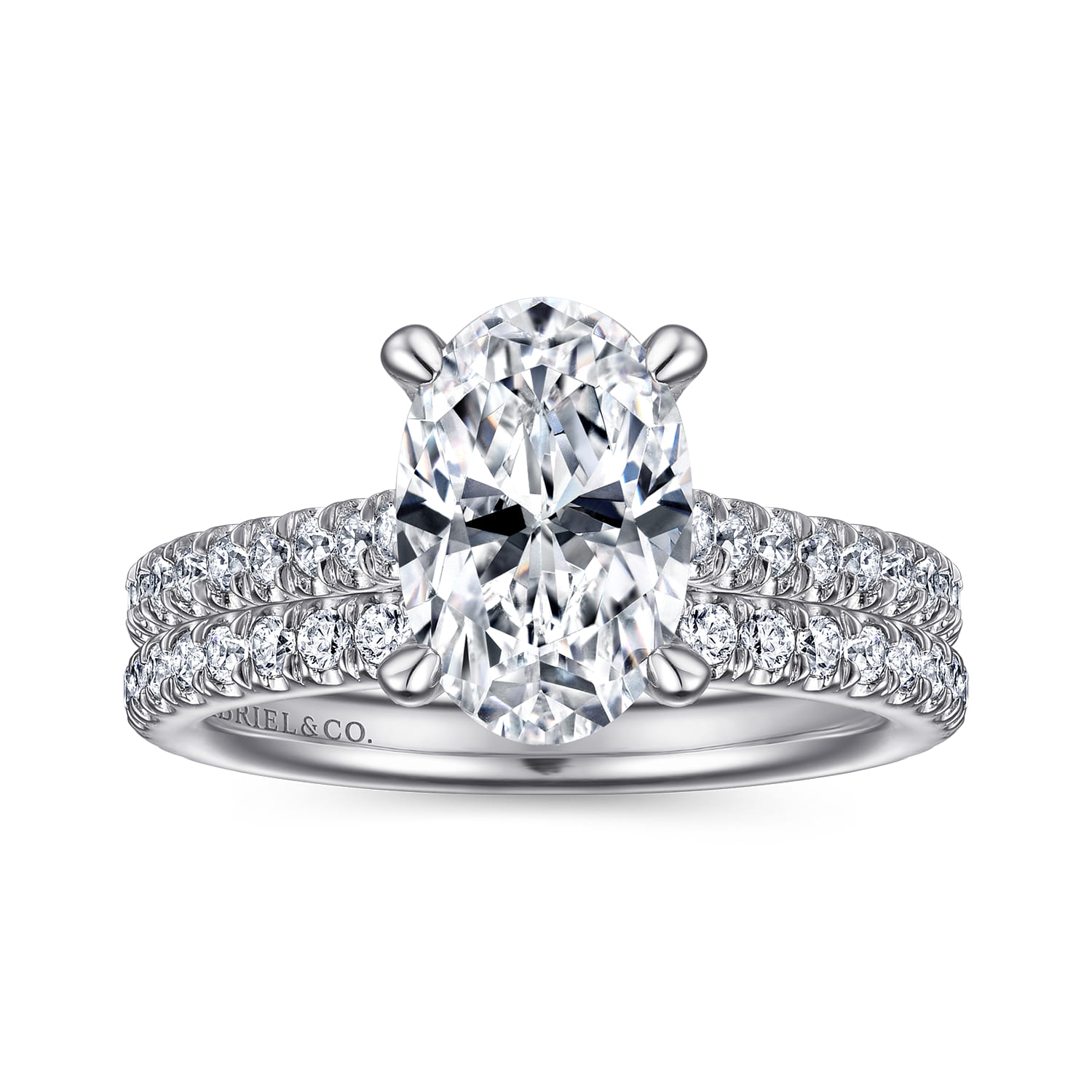 Charleston - 14K White Gold Oval Diamond Engagement Ring - 0.55 ct - Shot 4