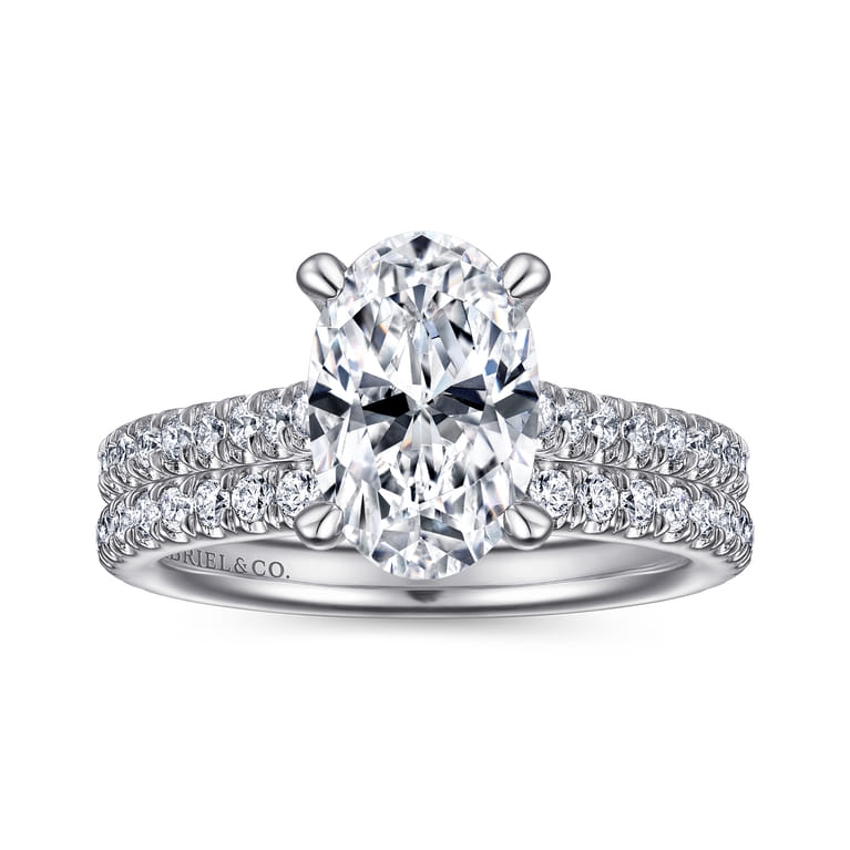 Charleston - 14K White Gold Oval Diamond Engagement Ring - 0.55 ct - Shot 4