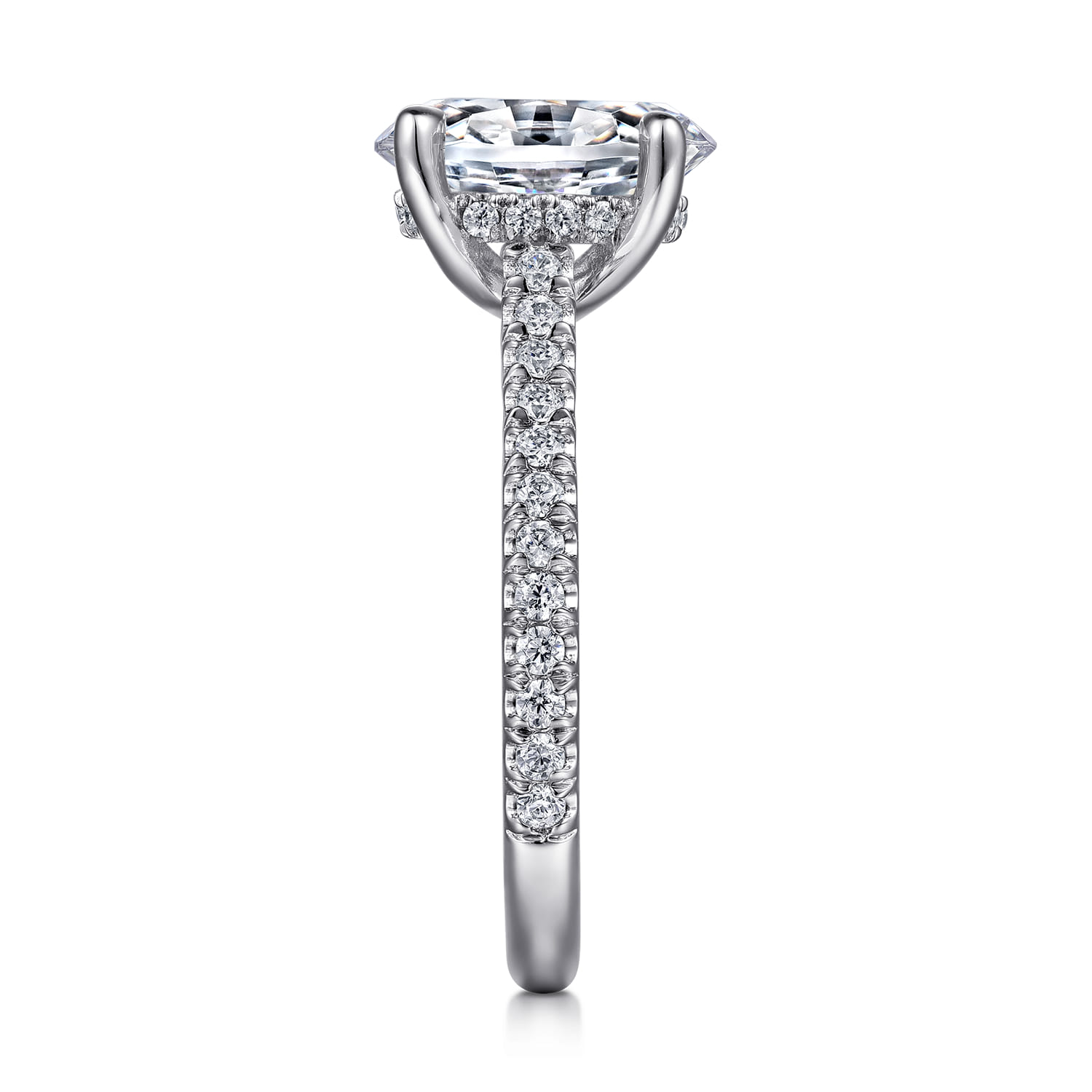 Charleston - 14K White Gold Oval Diamond Engagement Ring - 0.55 ct - Shot 5