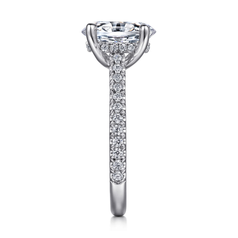 Charleston - 14K White Gold Oval Diamond Engagement Ring - 0.55 ct - Shot 5