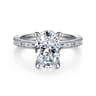 Luca - 14K White Gold Oval Diamond Engagement Ring - 0.63 ct