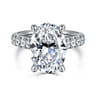 Sarita - 14K White Gold Oval Diamond Engagement Ring - 1 ct