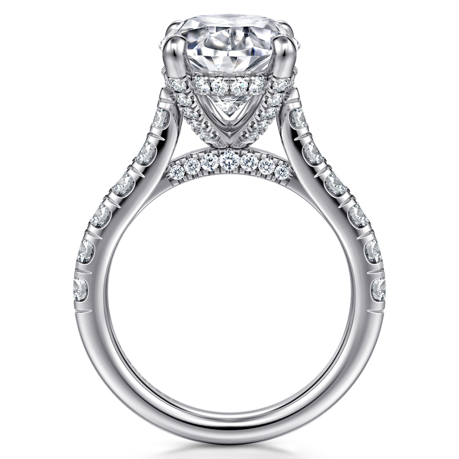 Sarita - 14K White Gold Oval Diamond Engagement Ring - 1 ct - Shot 2