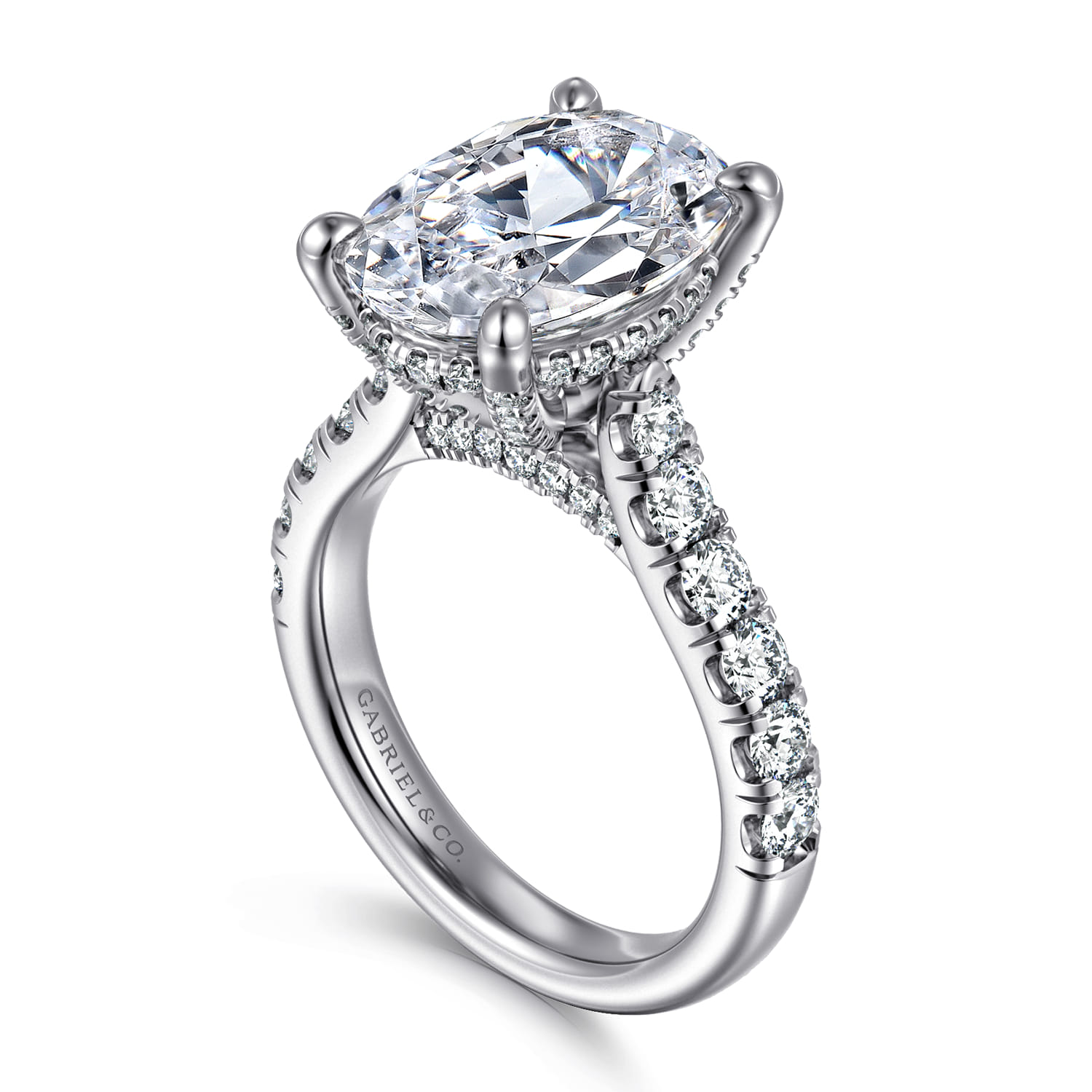 Sarita - 14K White Gold Oval Diamond Engagement Ring - 1 ct - Shot 3