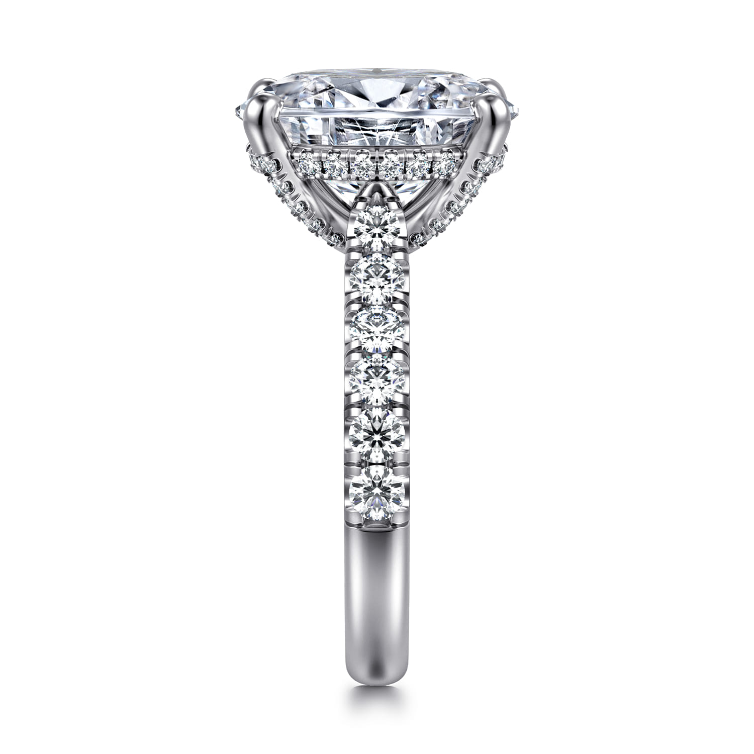 Sarita - 14K White Gold Oval Diamond Engagement Ring - 1 ct - Shot 4