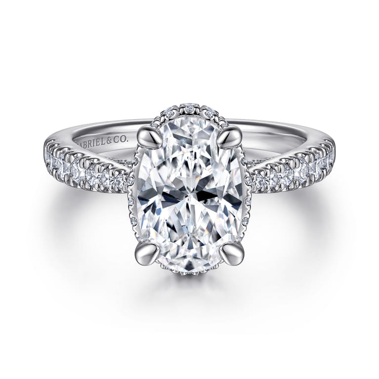 14K White Gold Diamond Engagement Ring - 0.8 ct - Shot 1