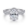 14K White Gold Diamond Engagement Ring - 0.8 ct