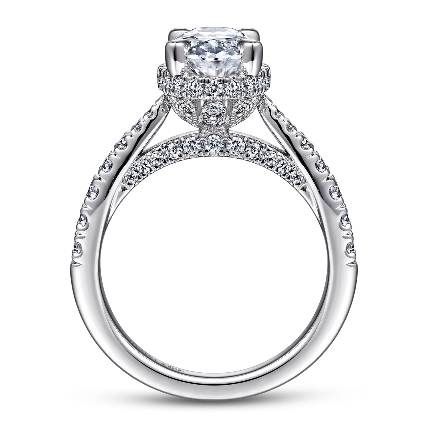 14K White Gold Diamond Engagement Ring - 0.8 ct - Shot 2
