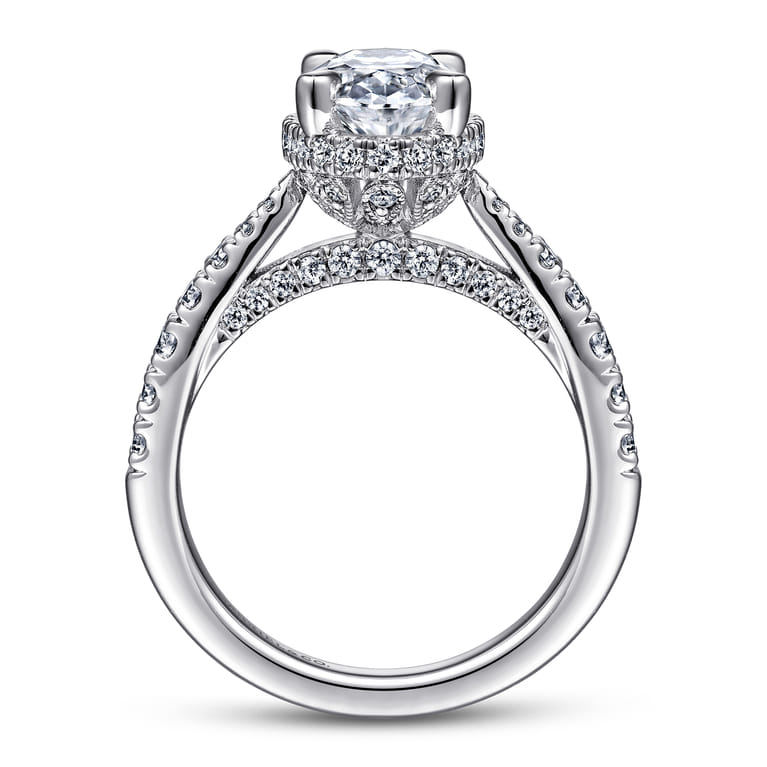 14K White Gold Diamond Engagement Ring - 0.8 ct - Shot 2