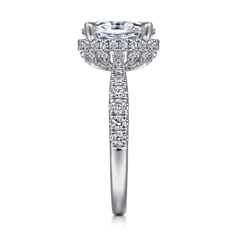 14K White Gold Diamond Engagement Ring - 0.8 ct - Shot 5