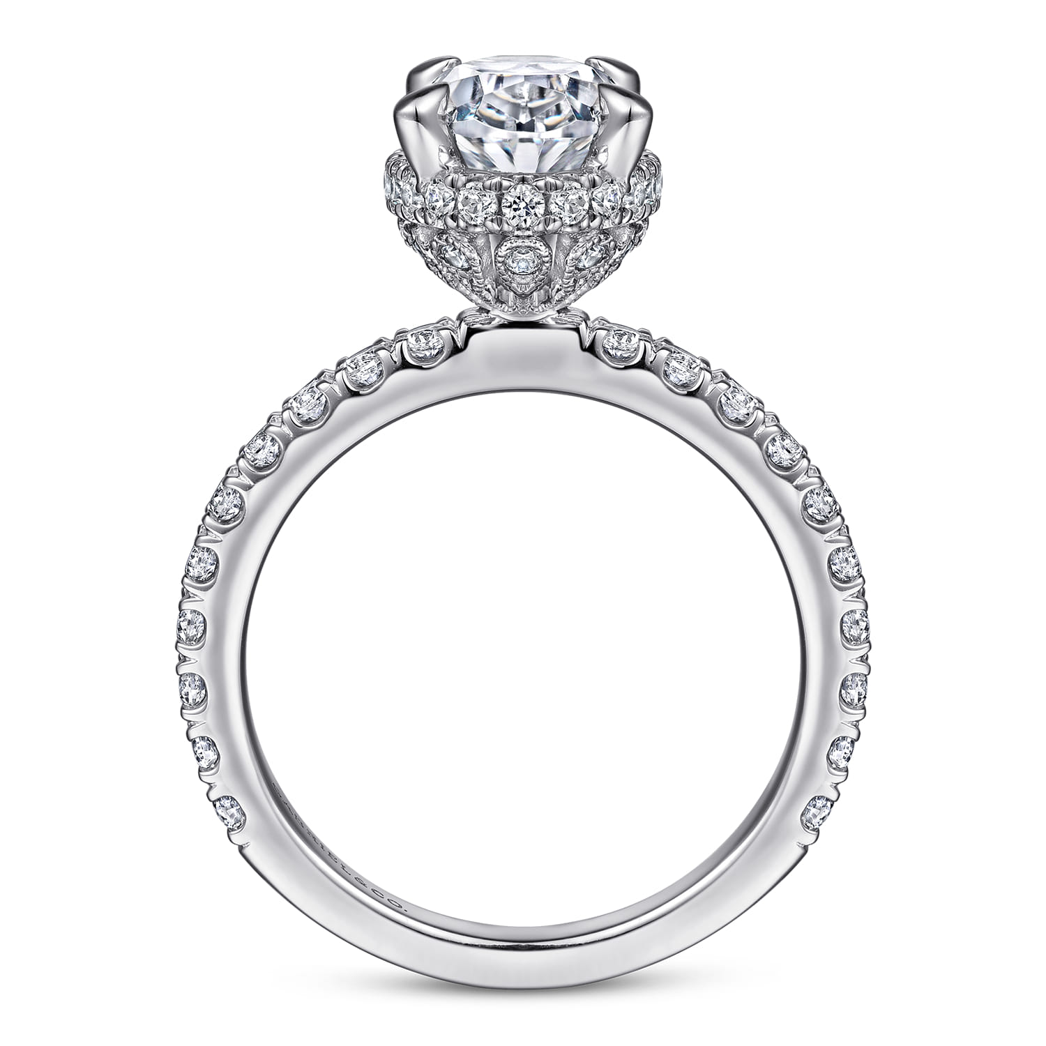 Yale - 14K White Gold Diamond Engagement Ring - 0.77 ct - Shot 2