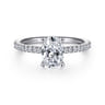 Evelyn - 14K White Gold Oval Diamond Engagement Ring - 0.18 ct
