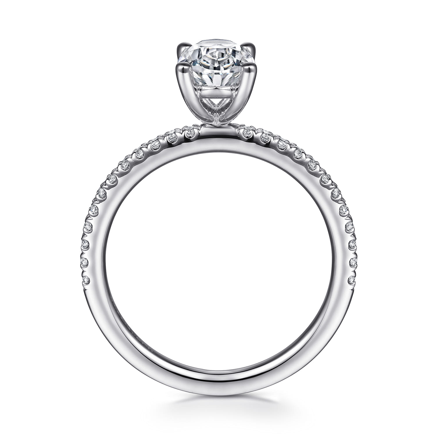 Evelyn - 14K White Gold Oval Diamond Engagement Ring - 0.18 ct - Shot 2