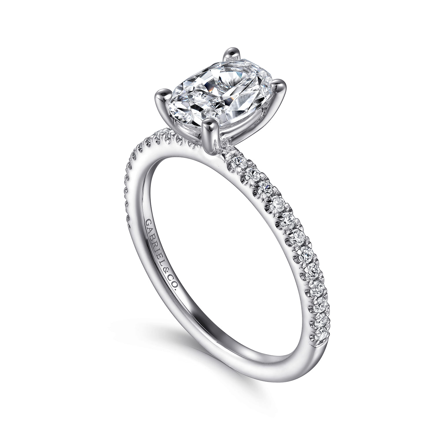 Evelyn - 14K White Gold Oval Diamond Engagement Ring - 0.18 ct - Shot 3