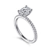 Evelyn - 14K White Gold Oval Diamond Engagement Ring - 0.18 ct