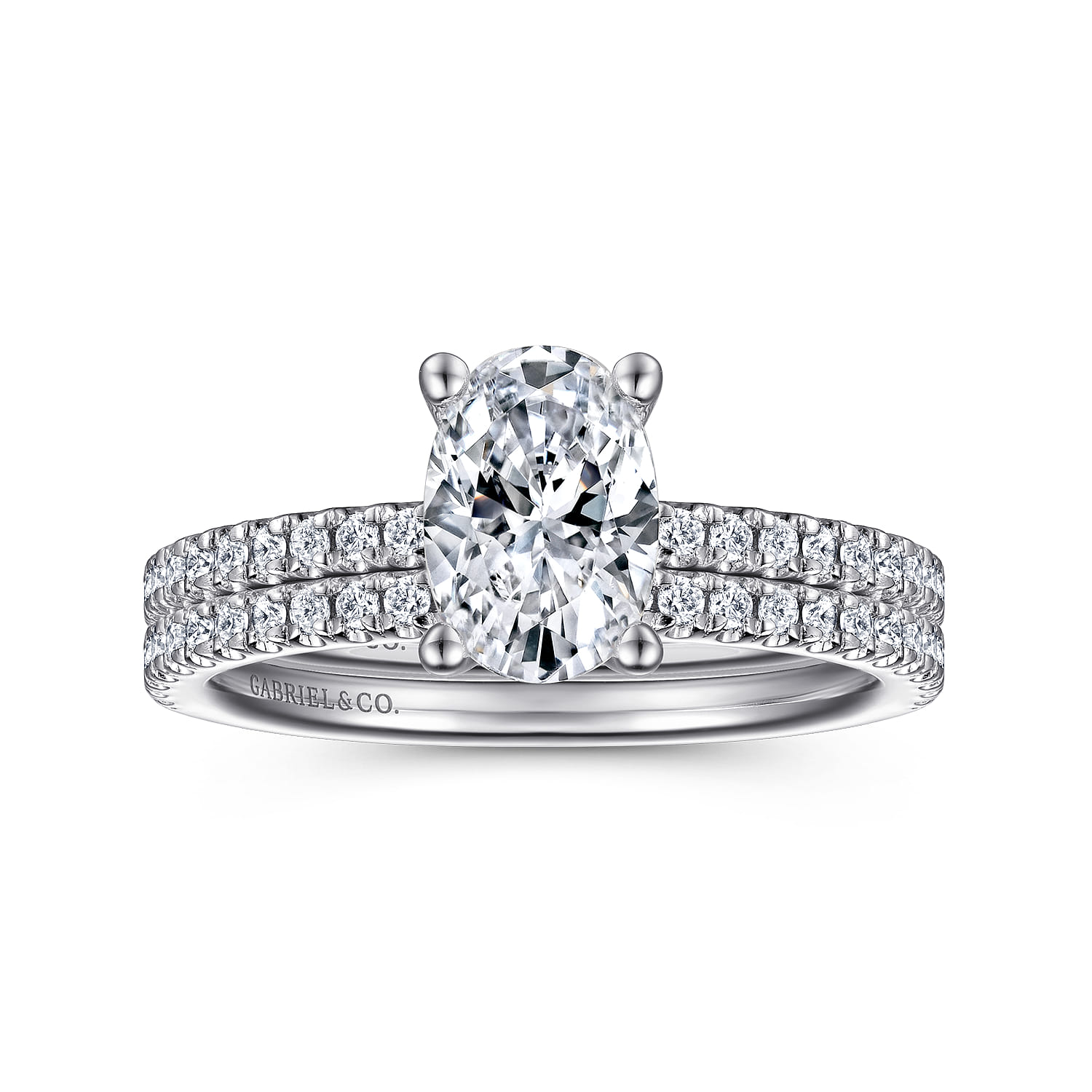 Evelyn - 14K White Gold Oval Diamond Engagement Ring - 0.18 ct - Shot 4