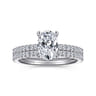 Evelyn - 14K White Gold Oval Diamond Engagement Ring - 0.18 ct