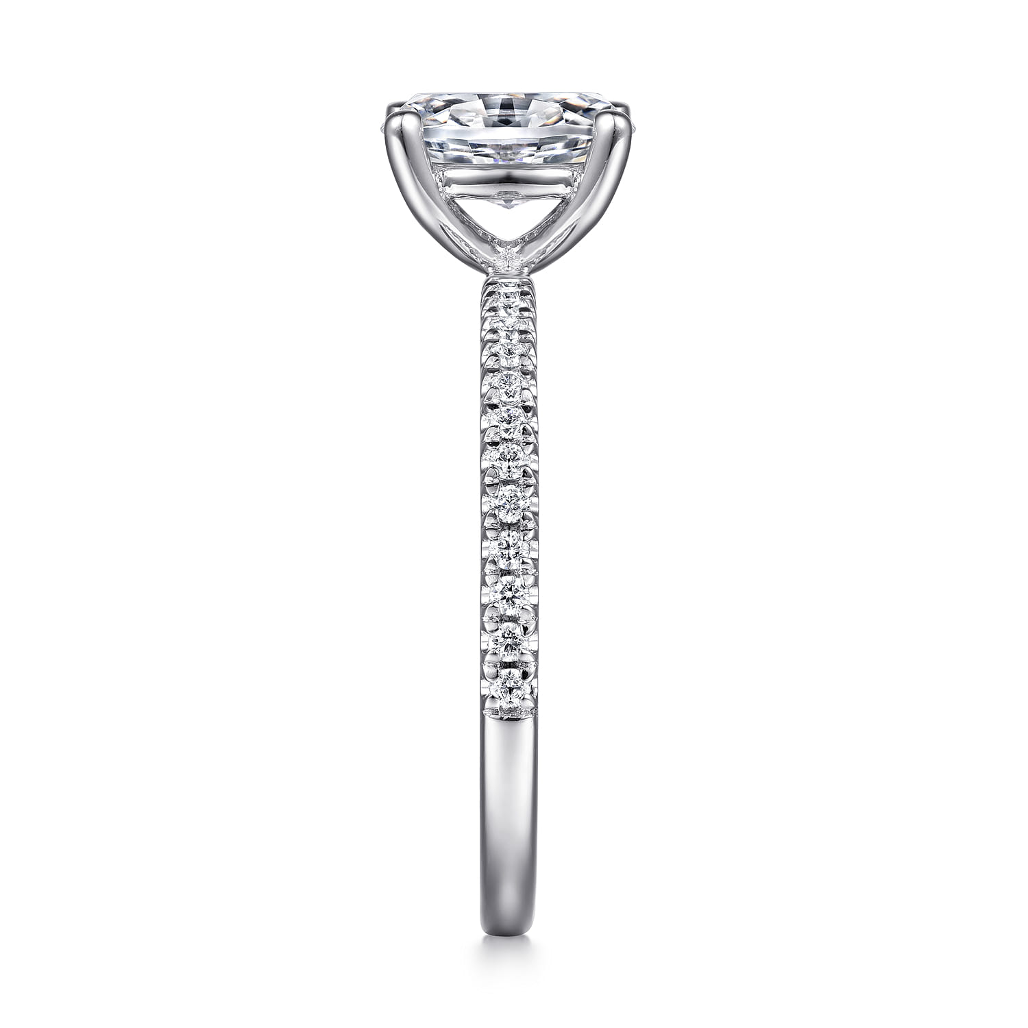 Evelyn - 14K White Gold Oval Diamond Engagement Ring - 0.18 ct - Shot 5