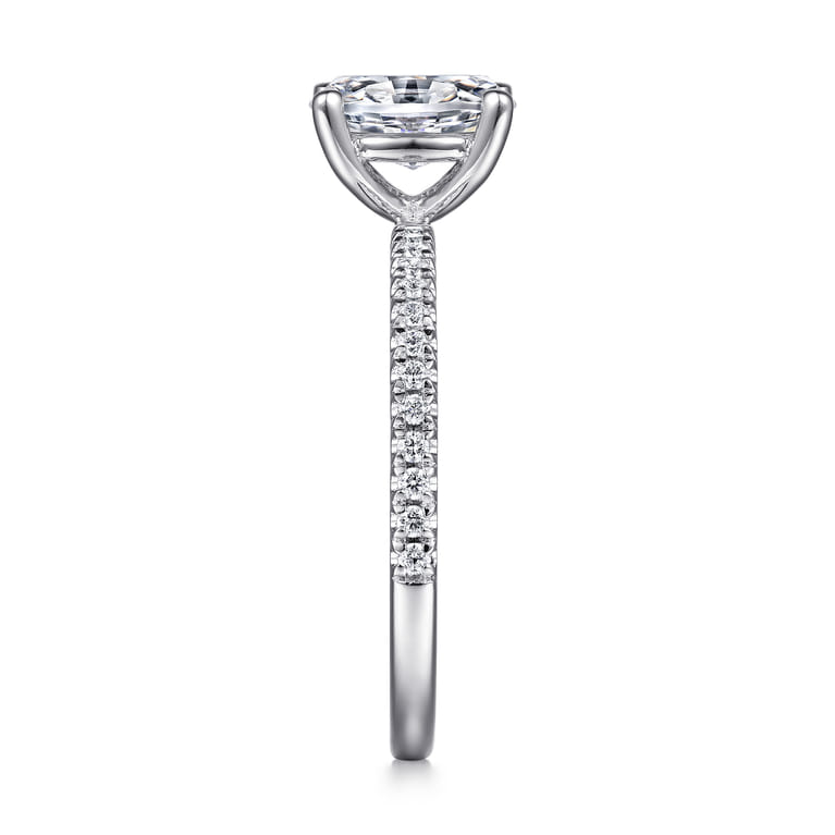 Evelyn - 14K White Gold Oval Diamond Engagement Ring - 0.18 ct - Shot 5