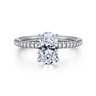 Evelyn - 14K White Gold Oval Diamond Engagement Ring - 0.18 ct