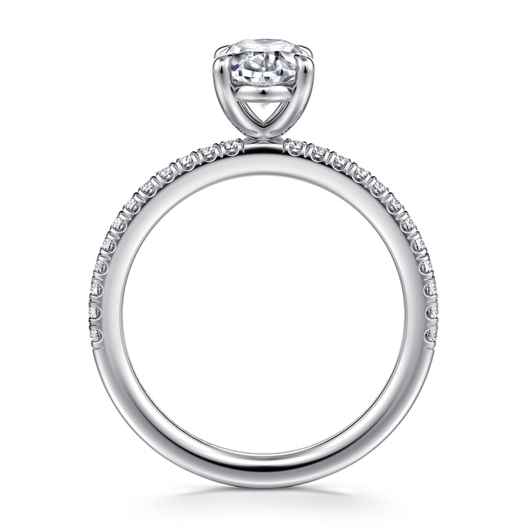 Evelyn - 14K White Gold Oval Diamond Engagement Ring - 0.18 ct - Shot 2