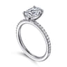 Evelyn - 14K White Gold Oval Diamond Engagement Ring - 0.18 ct
